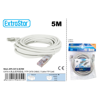 CABLE DE RED FTP CAT6 5 MTS CJ144 [6APSCAT6B5M]