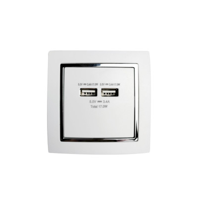 BASE DE PARED CARGADOR USB DOBLE [6H1H62UB]