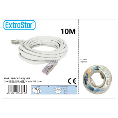 CABLE DE RED FTP CAT6 10 MTS CJ48 [6APSCAT6B10M]