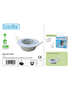 PORTALAMPARAS DE ALUMINIO GU10 CJ60 50W MAX[6A111APS]