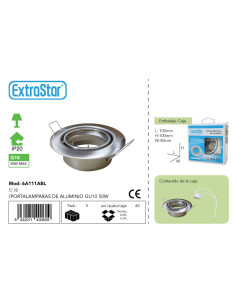 PORTALAMPARAS DE ALUMINIO GU10 50W MAX CJ60[6A111ABL]
