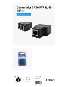 CONVERTIDOR DOBLE CAT6 FTP RJ45 CJ144 [6APSTL013]