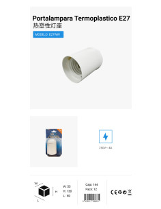 PORTALAMPARAS TERMOPLASTICO E27 4A BLANO [6E27WW]