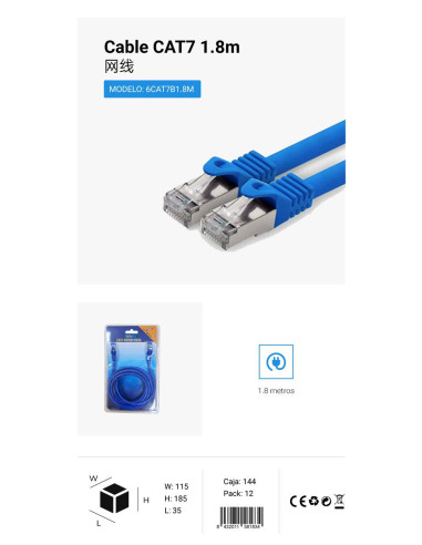 CABLE LATIGUILLO CAT7 1.8M CJ144 [6CAT7B1.8M]