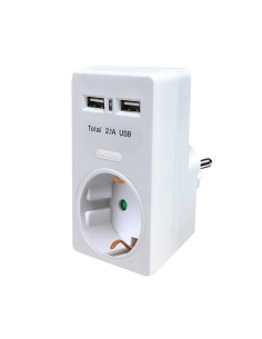 BASE LADRON RENDONDO C/2 USB 2.1A CJ72 6KFGZB0101U2