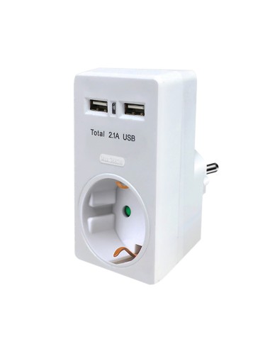 BASE LADRON RENDONDO C/2 USB 2.1A CJ72...