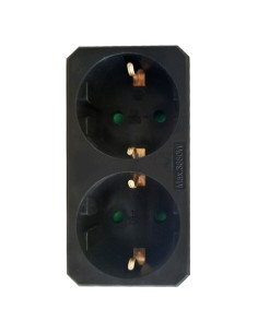 ADAPTADOR 2 REDONDO X16A CON OBTURADOR NEGRO MAX.3680W...