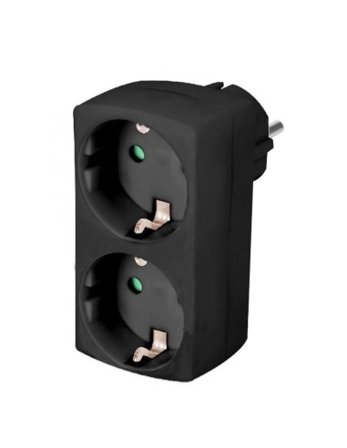 ADAPTADOR NEGRO CON OBTURADOR 2X16A ENCHUFE...