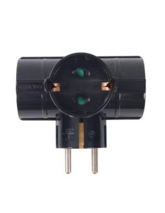 ADAPTADOR MULTIVIA CON TRES TOMAS NEGRO 16A/250V...