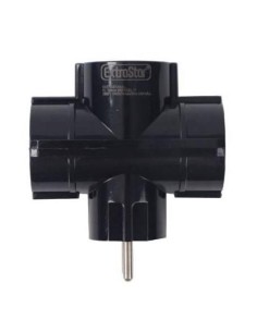 ADAPTADOR CON TRES SCHUKO NEGRO 16A/250V MAX.3680W FORMA...