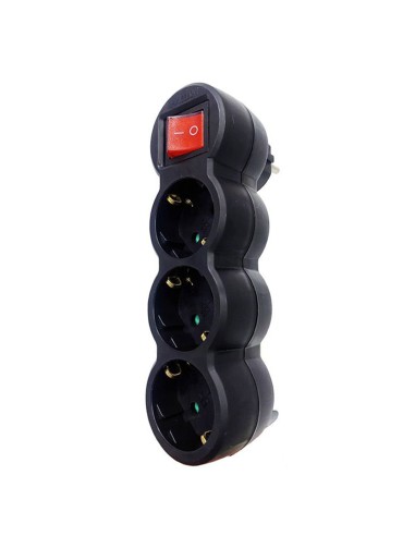 LADRON SCHUKO NEGRO 3X16A C/INTERRU VERTICAL...