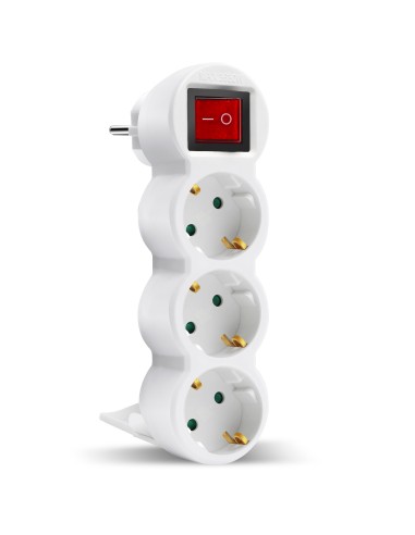 LADRON SCHUKO 3 TOMAS C/INTERRU VERTICAL BL...