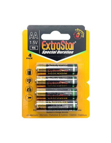 PILAS (EXTRASTAR) AA 1.5V BLISTER 4 PIEZAS...