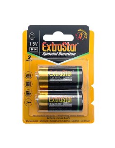 PILAS (EXTRASTAR) R14C 1.5V BLISTER 2 PIEZAS CJ144...