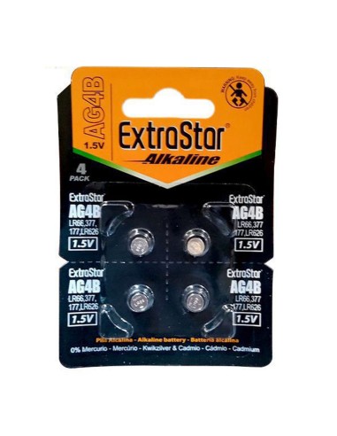 PILAS BOTON(EXTRASTAR) PACK4 EX:12 LR626 377...