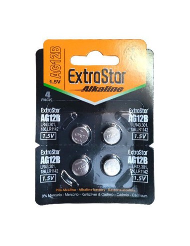 PILAS BOTON(EXTRASTAR) PK4 EX:12 LR43 386 CJ576...