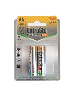 PILAS RECARGABLES (EXTRASTAR)HR6*2 2200MAH CJ192 [JAA2200]
