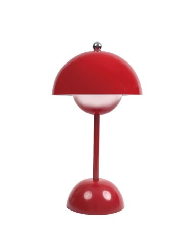 LAMPARA DE MESA METAL FLOR ROJO LUZ REGULABLE...