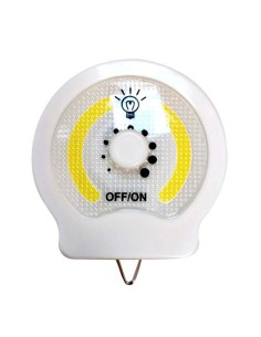 LUZ DE NOCHE CON INTERRUPTOR REDONDO 2XCOB 3W 250LM LUZ...