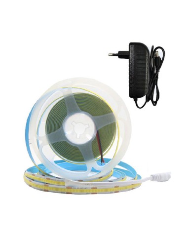 TIRA DE LUZ COB LUZ BLANCA 6500K 5MTS 8W/m...