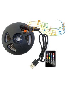 TIRA DE LED USB 3IN1 RGB 3MTS 90LED CONTROL SONIDO...