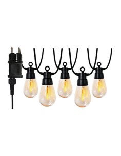 GUIRNALDA LED LUZ DORADA LLAMA 10XS14 BOMB TRANSP 6.5MTS...
