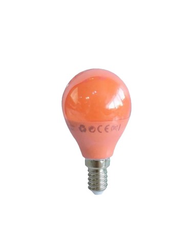 BOMBILLA BOLA LED G45  E14/3.5W ROJO CJ144...
