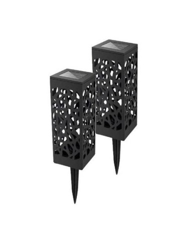 LAMPARA DE JARDIN SOLAR PACK2 PATRON CALADO...