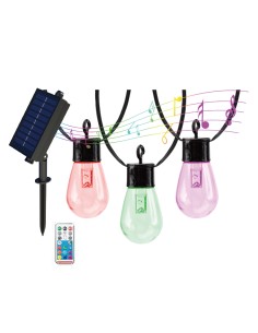 GUIRNALDA SOLAR RGB 25XG40 BOMBILLA DIAMANTE 9MTS CON...