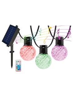 GUIRNALDA SOLAR RGB 15XS14 BOMBILLA 6MTS CON BLUETOOTH...
