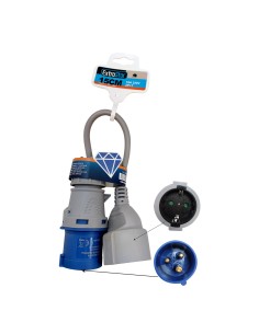 BASE ENCHUFE INDUSTRIAL 16A 230V 2P+E 6H CON TAPA IP44...