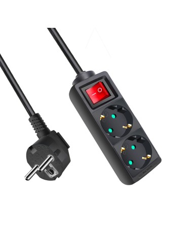 ALARGADOR 2 BASE C/INTERR 3x1.0MM2 1.5MTS NEGRO CJ [9KF02KDB]