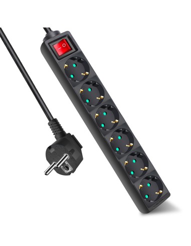 ALARGADOR 6 BASE C/INTRRU 3 MTS 3G1.5MM NEGRO [9KFB06KA3MB]