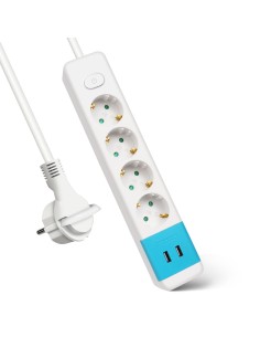 ALARGADOR 4 BASE 1.5M CON USB CON INTERRUPTOR [9SLGE704UP]