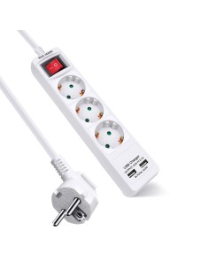 ALARGADOR 3 BASES C/INTRR  USB2.1A 1.5M 3G1.5MM2 [9KFB03KFU2]