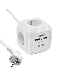 ALARGADOR CUAD 4 BASE C/USB2.1A 3G1.5MM 1.5M CJ16 [9KFGSB04U]