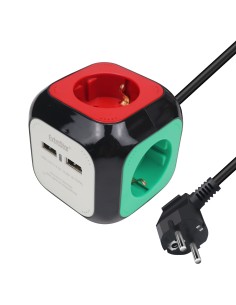 ALARGADOR CUAD 4 BASE C/USB2.1A 3G1.5MM 1.5M CJ16 [9KFGSB04UM]