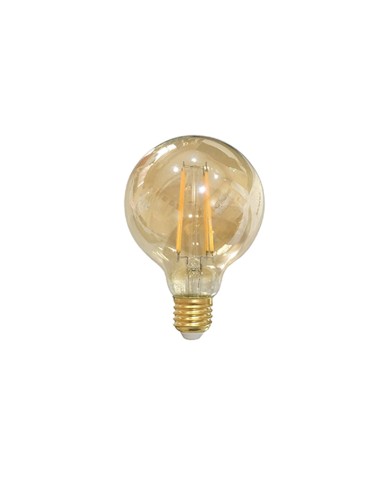 BOMBILLA LED ADORNO G80 CRISTAL AMARILLO FILAMENTO E27 8W 800LM 2700K LUZ CALIDA [AG80F8P]