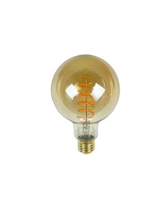 BOMBILLA LED ADORNO G125 CRISTAL AMARILLO FILAMENTO ESPIRAL E27 6W 530LM 2700KLUZ CALIDA [AG1256SP]