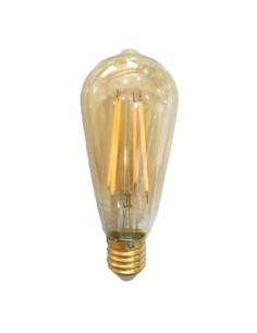 BOMBILLA LED ADORNO ST64 CRISTAL AMARILLO FILAMENTOE27 6W 540LM 2200K LUZ CALIDA [AST646W]
