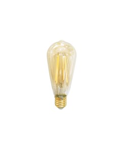 BOMBILLA LED ADORNO ST64 CRISTAL AMARILLO FILAMENTOE27 6W 600LM 2700K LUZ CALIDA [AST64F6P]