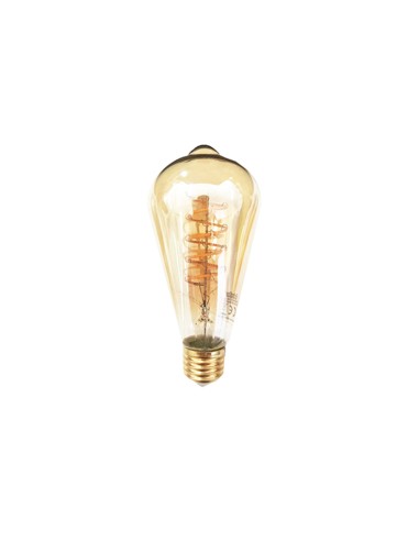 BOMBILLA LED ADORNO ST64 CRISTAL AMARILLO FILAMENTO ESPIRALE27 6W 490LM 2700KLUZ CALIDA [AST646SP]