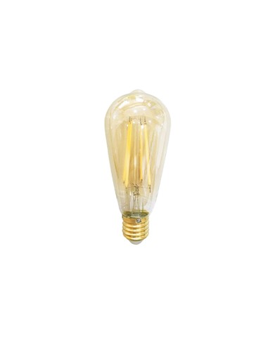 BOMBILLA LED ADORNO ST64 CRISTAL AMARILLO FILAMENTOE27 8W 800LM 2700K LUZ CALIDA [AST64F8P]
