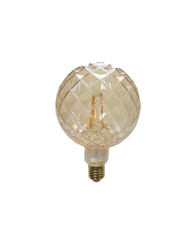 BOMBILLA LED ADORNO G125 CRISTAL AMARILLO FILAMENTO PIÑA E27 4W 400LM 2700K LUZ CALIDA [AG1256P]