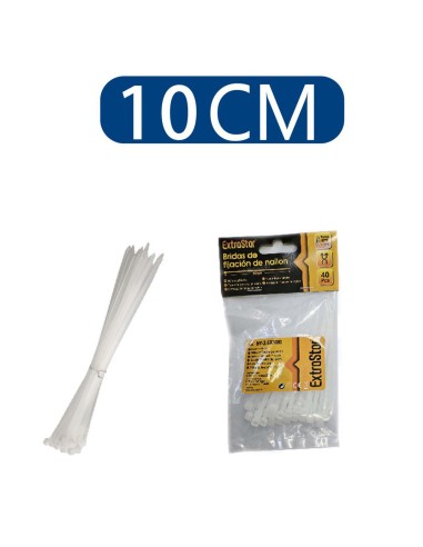 BRIDAS DE NAILON PA66 3.6X100 40PCS BLANCO [6HY3.6*100]