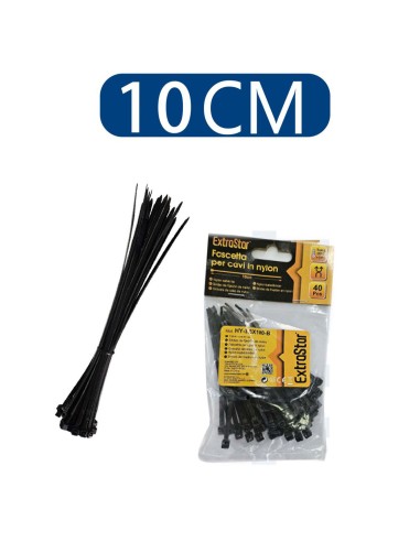 BRIDAS DE NAILON PA66 3.6X100 40PCS NEGRO [6HY3.6*100B]