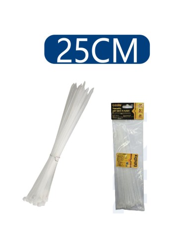 BRIDAS DE NAILON PA66 3.6X250 40PCS BLANCO [6HY3.6*250]