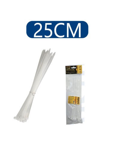 BRIDAS DE NAILON PA66 4.8X250 30PCS BLANCO [6HY4.8*250]