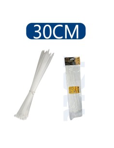 BRIDAS DE NAILON PA66 4.8X300 30PCS BLANCO [6HY4.8*300]