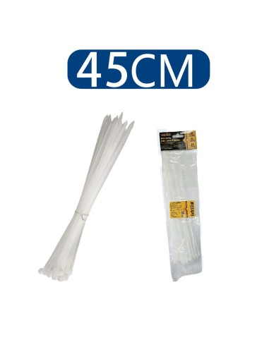 BRIDAS DE NAILON PA66 7.6X450 20PCS BLANCO [6HY7.6*450]